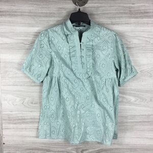 Vertigo Seafoam Embroidered Lace Blouse